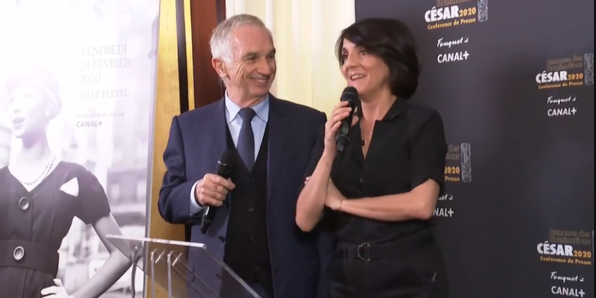 Alain Terzian et Florence Foresti ont annoncé en duo les nommés pour la 45e édition des César au Fouquet's, ce mercredi 29 janvier 2020.