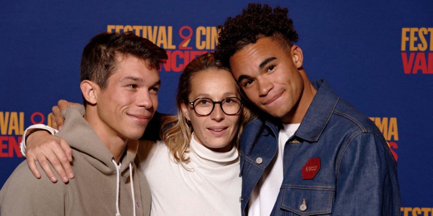 Sandor Funtek, Audrey Estrougo et Théo Christine au Festival du film de Valenciennes, le 25 septembre 2021.

