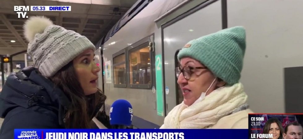 "Mince !" : Interviewée en direct par BFMTV, une femme rate son train en pleine grève des transports
