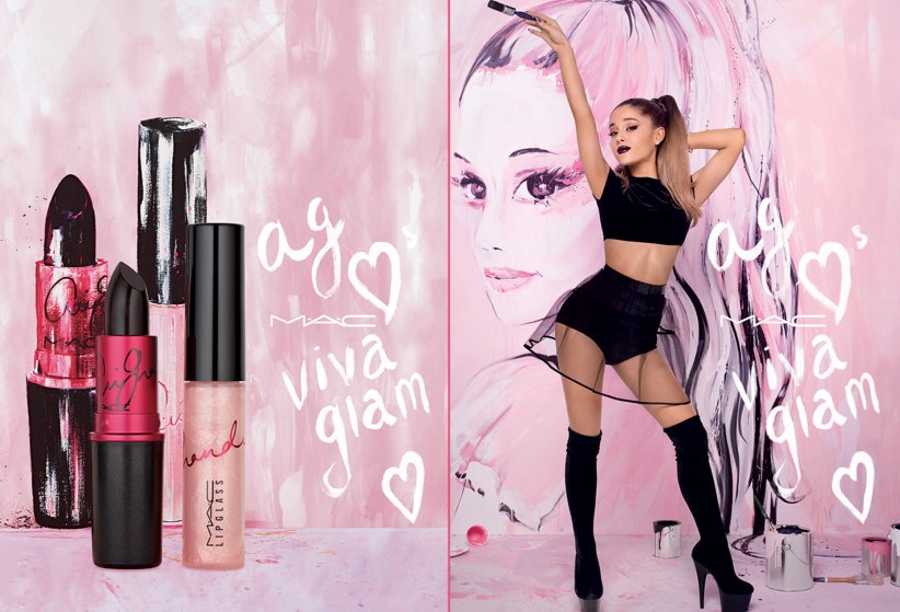 La gamme Viva Glam de MAC et son égérie Ariana Grande.