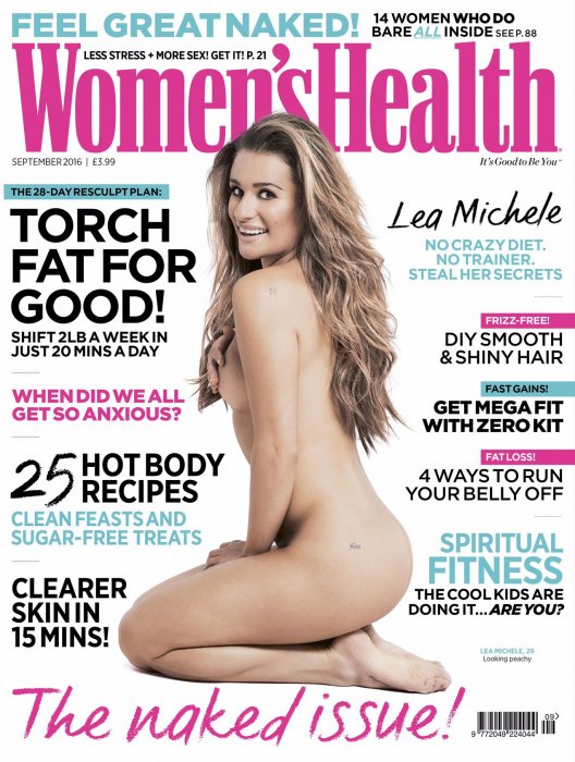 Lea Michele fait la Une du magazine Women's Health UK - Août 2016.