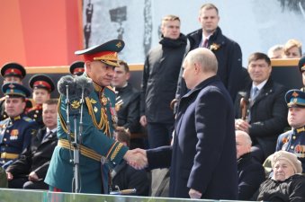 Sergueï Choïgou, alors ministre russe de la Défense, lors de la parade militaire du 9 mai 2024 à Moscou 