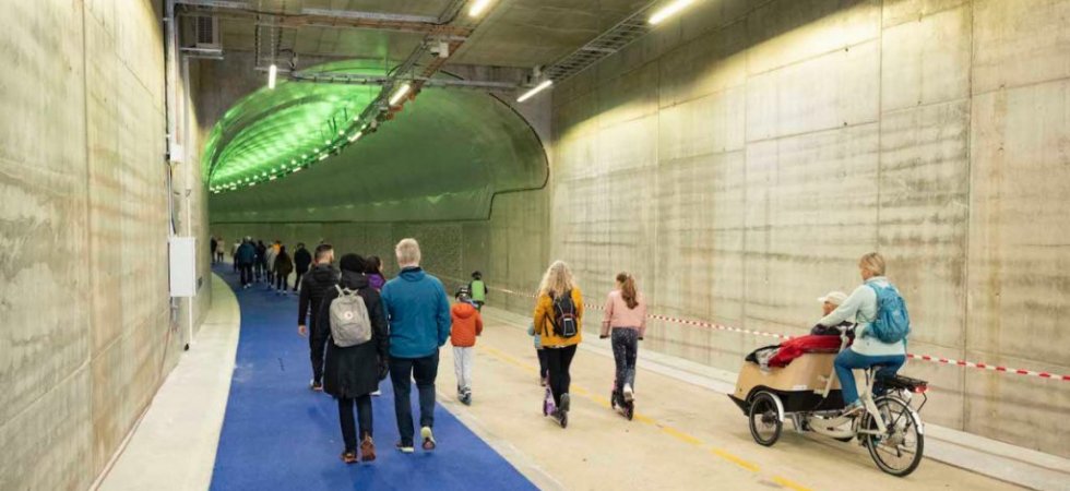 Le plus long tunnel vélo au monde inauguré en Norvège
