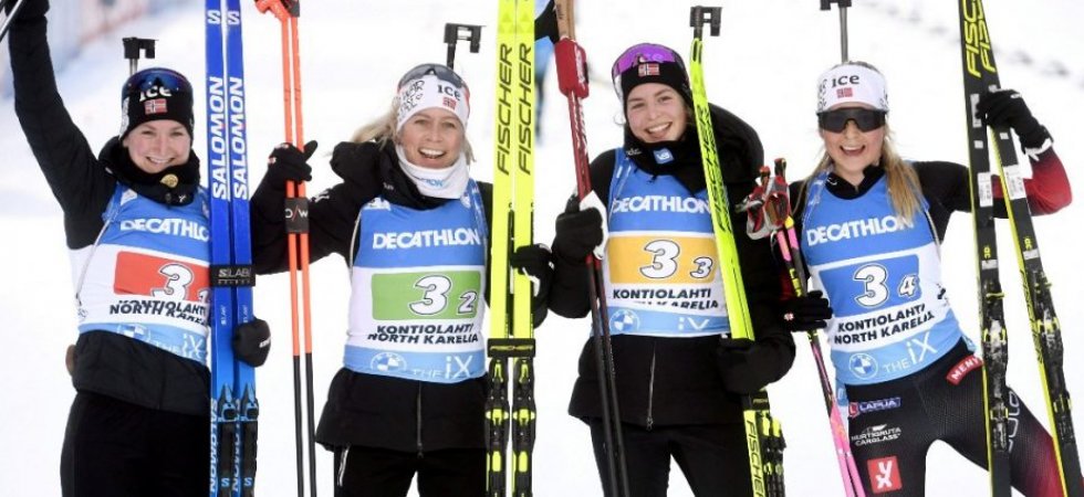 Biathlon - Relais de Kontiolahti (F) : La Norvège s'impose, la France disqualifiée, le petit globe pour la Suède