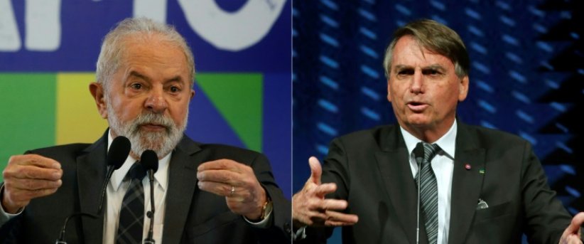 Luiz Inacio Lula da Silva à gauche lors d'une conférence de presse à Sao Paulo le 22 août 2022, à droite Jair Bolsonaro lors d'une conférence sur l'acier à Sao Paulo le 23 août 2022